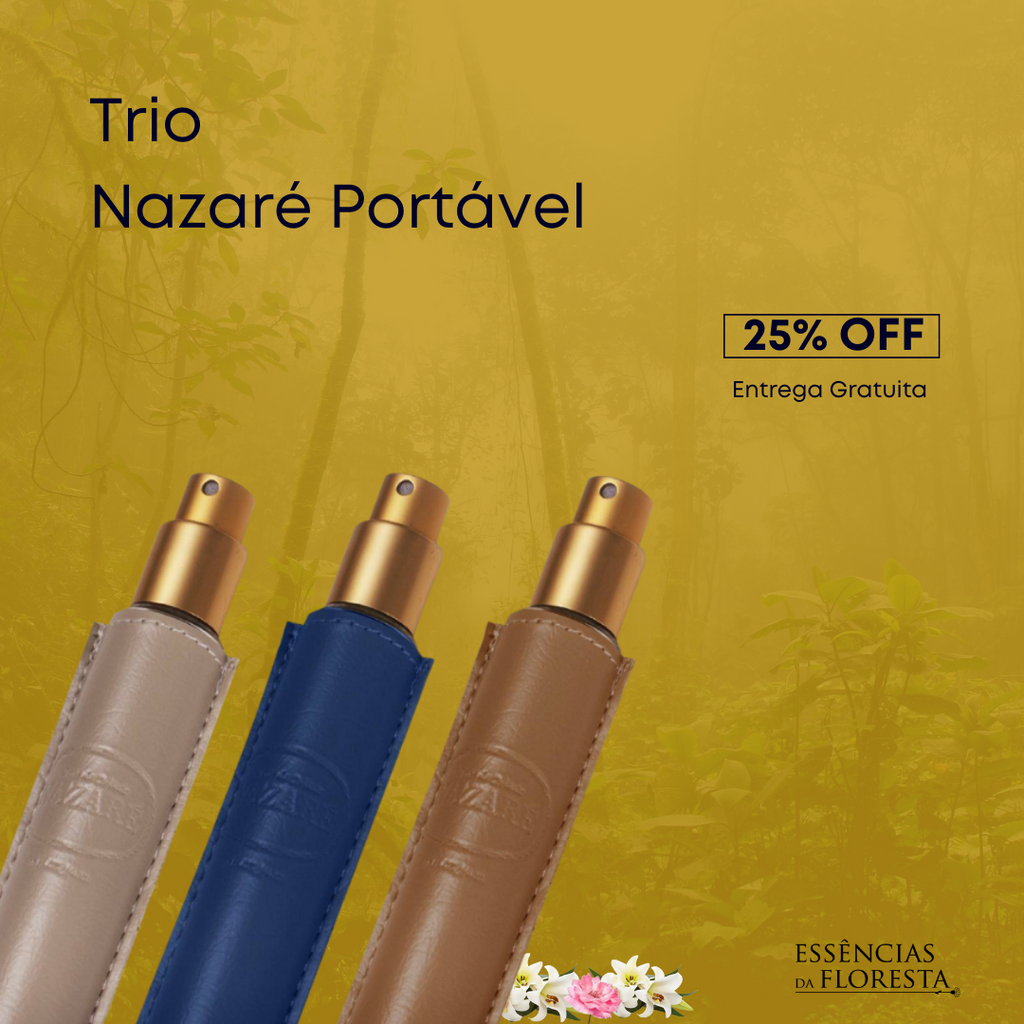 H - Trio Nazaré Portável - Colônias Nazaré Luxo (03 unidades) - 25% OFF - Entrega gratuita em todo Brasil.